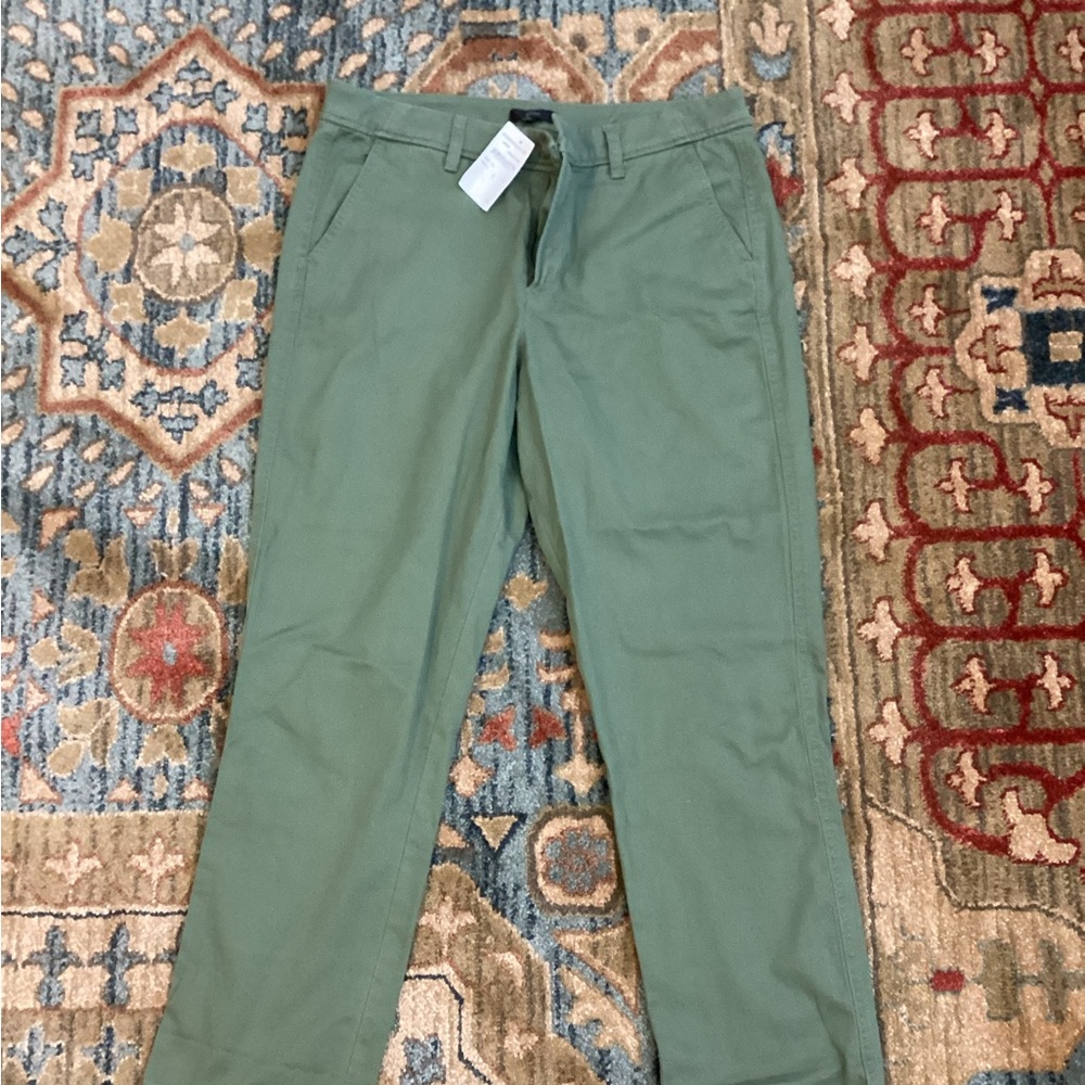 Women's J.Crew | High-rise "Slim Boy" Chino Pant | Frosty Olive | Sz 8
